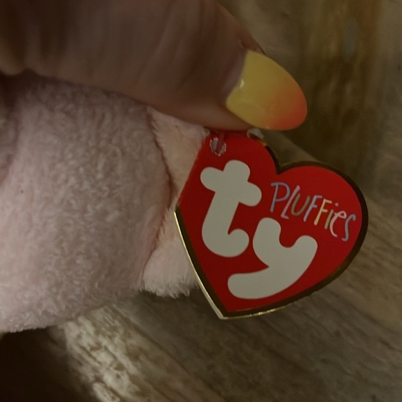 TY Pluffies PINKS Pink Teddy Bear Plush Stuffed Animal Tag 2002 - Picture 9 of 11